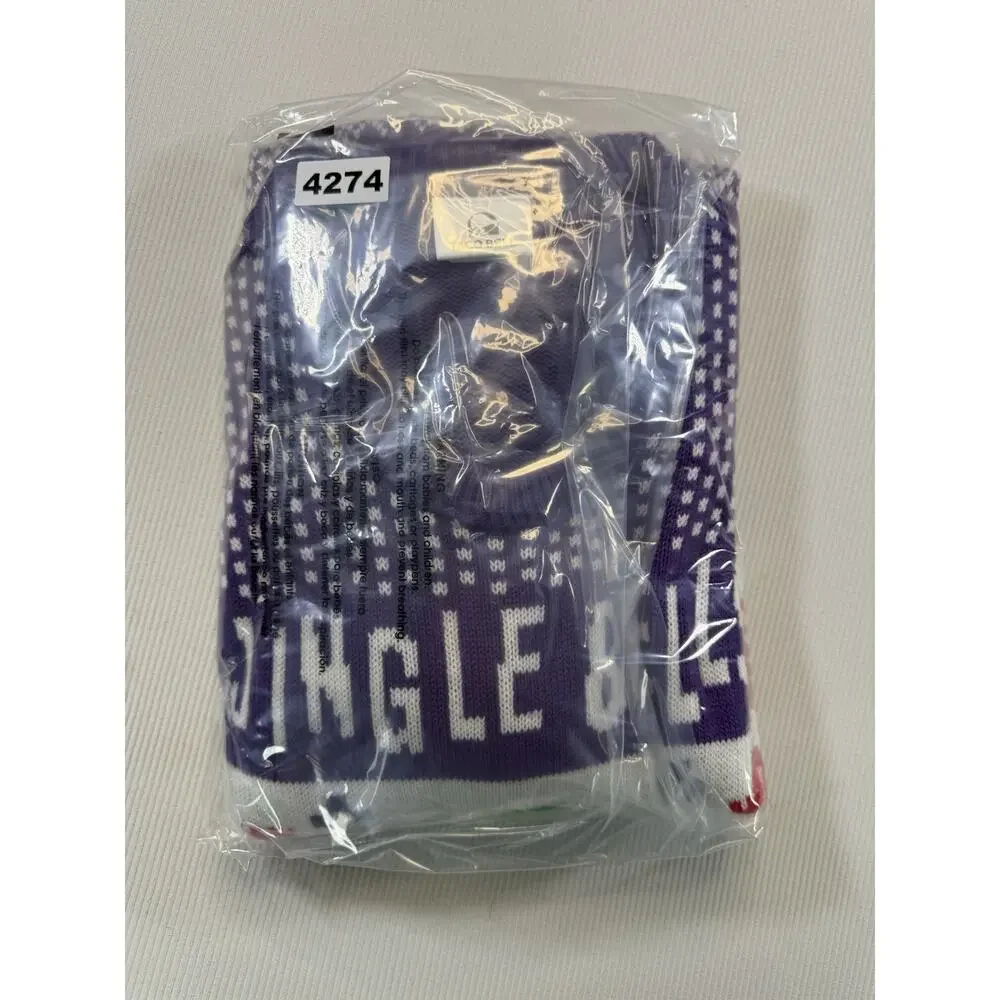 Taco Bell Ugly Christmas Sweater Mens XL Jingle Bells Taco Shells Purple